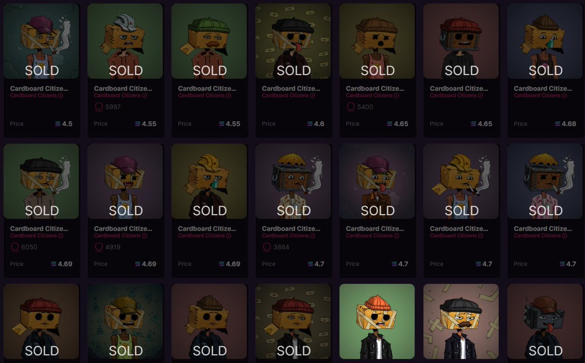 Boxes are flying off the shelf! <a href="/CardboardCtzNFT/">Cardboards Citizens Community</a> 📦📦📦📦📦