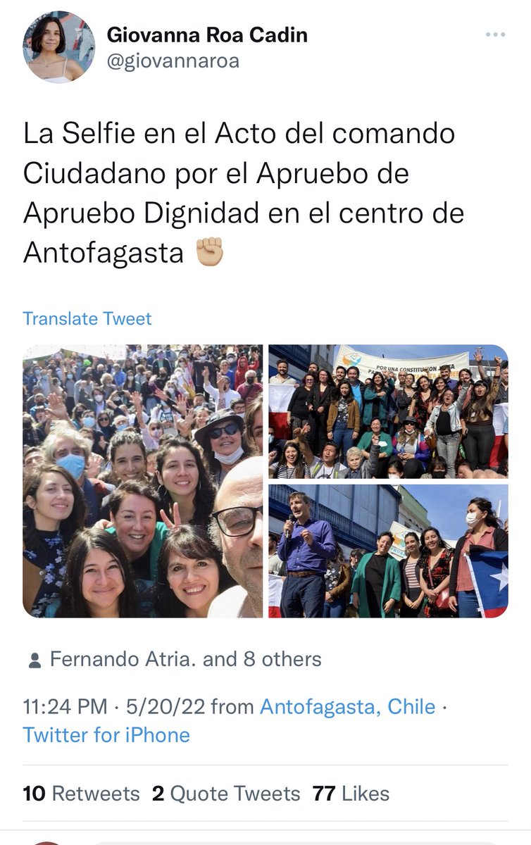 joseantoniokast's tweet photo. Este es el mensaje borrado por la Convencional del Frente Amplio donde reconoce que usaron el viaje de 500 millones de la Convención para hacer campaña. Lo borró, porque sabe que es ilegal https://t.co/1pGFN71bMt