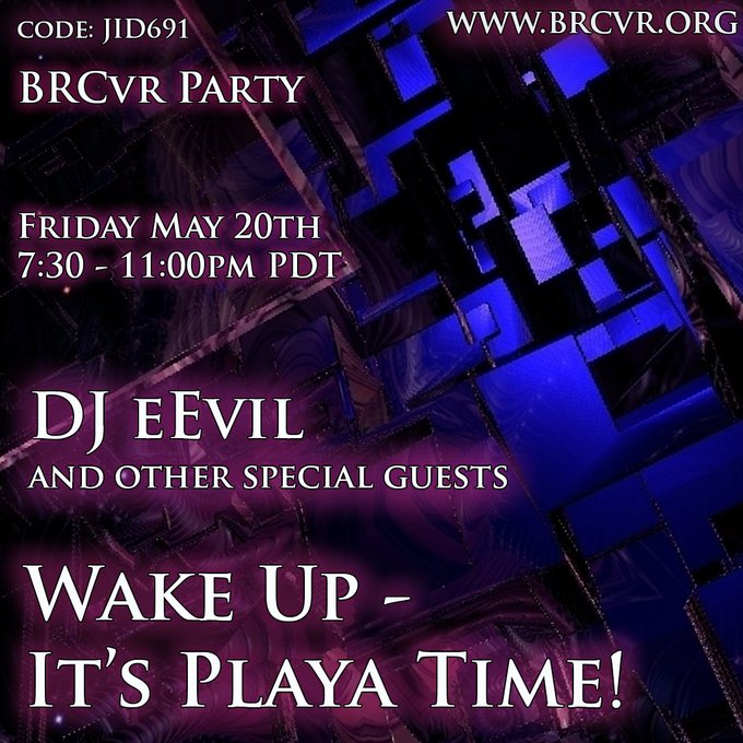 Only 3.5 hours until the party starts! Join us at 7:30pm PT in Altspace for a party you won't want to miss!

account.altvr.com/events/1995423…

You can also watch it on our new Twitch: twitch.tv/brcvr

#BRCvr #community #DJ #DjeEvil #music #metaverse #AltspaceVR #VR #party #dance
