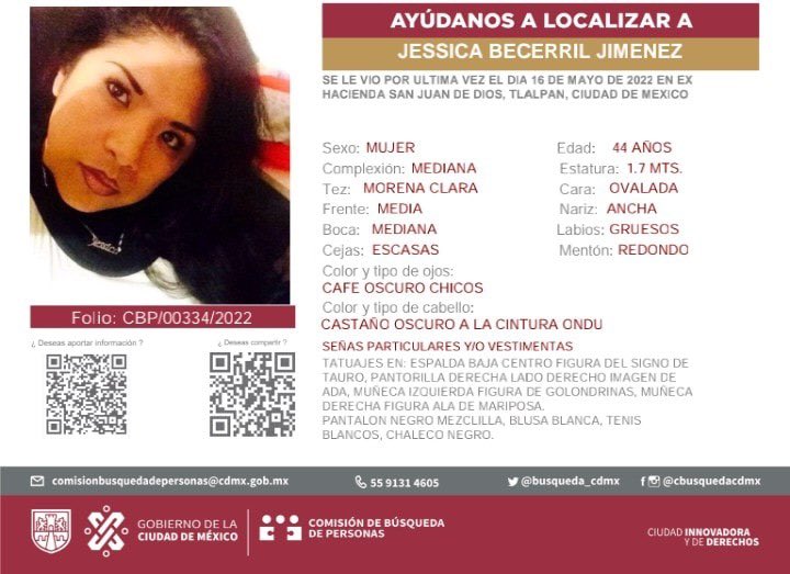 🚦#Alerta🚦

Ayuda a localizar a #JessicaBecerril. 

Jessica, desapareció el 16 de mayo en la <a href="/TlalpanAl/">Alcaldía Tlalpan</a>.