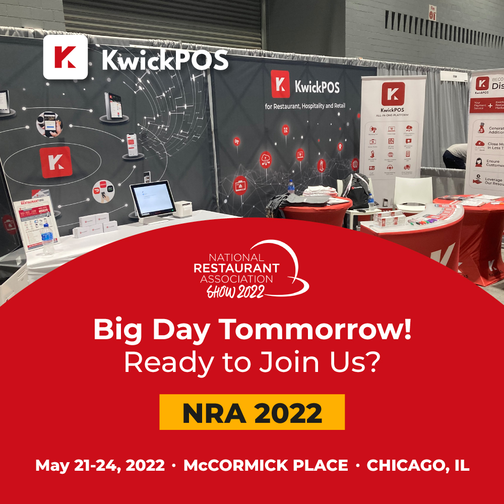 Kwick_POS's tweet photo. 🥳Tommorrow is the Big Day! -National Restaurant Association Show 2022 will start from tomorrow (5/21) to next Tuesday (5/22) in Chigago.
.
Please call @1-888-355-6996 or Request a demo at https://t.co/qxwGUZeGHQ
.
#NRA #NRASHOW #NRAChicago #Chicago #pos #pointofsale #kwickpos https://t.co/HHF9WiDHwr