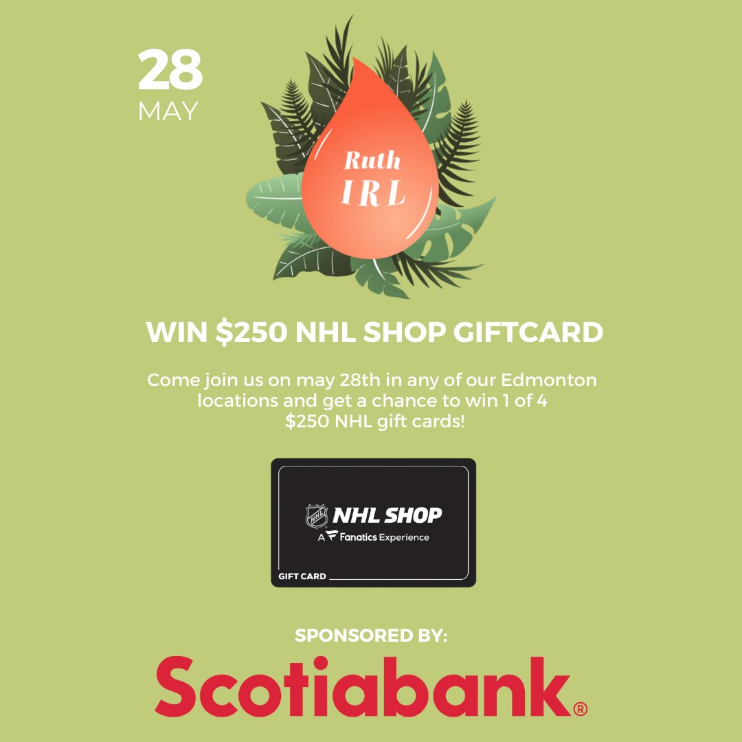 getruthca's tweet photo. Hey #oilersnation, Battle of AB is on and we have a gift for you!
On May 28 at #RuthIRL visit any of our #YEG locations for a chance to win 1 of 4 $250 NHL Shop gift card.
Visit https://t.co/UN95HObpVm for more info
#RuthForYou #WeAreCommitted #MHDay2022 #oilersgame #yeglife https://t.co/2k5ea8bwMZ