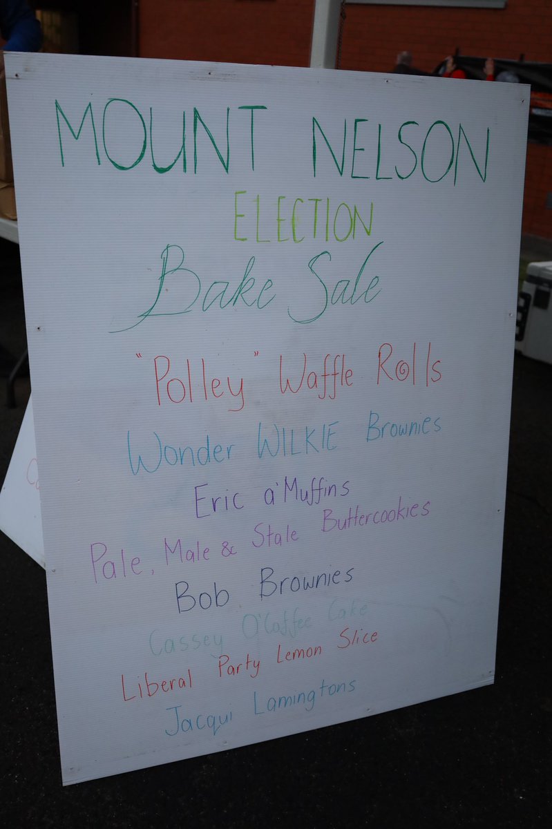 johnstonloretta's tweet photo. Mount Nelson polling booth dishing up the goods again #auspol https://t.co/56ARlulZYq