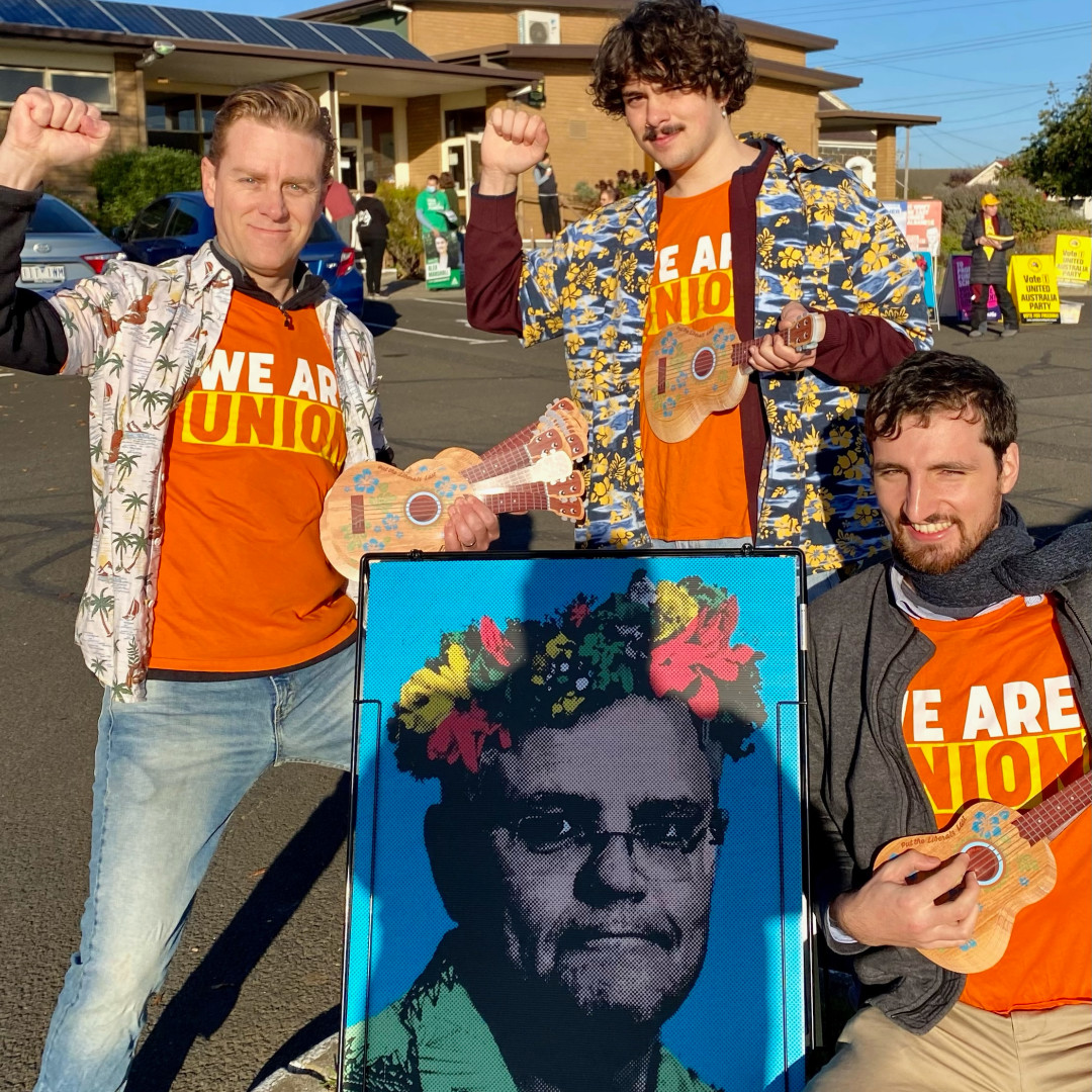 "Being out on Election Day is the  absolute best. We get to participate and make change - not just sit back and wait for someone else to do it." ✊🏽  We Are Union volunteer Billy (left) in Grovedale East now. #Ausvotes2022 #PutTheLiberalsLast @AEUVictoria @Billy3McCabe