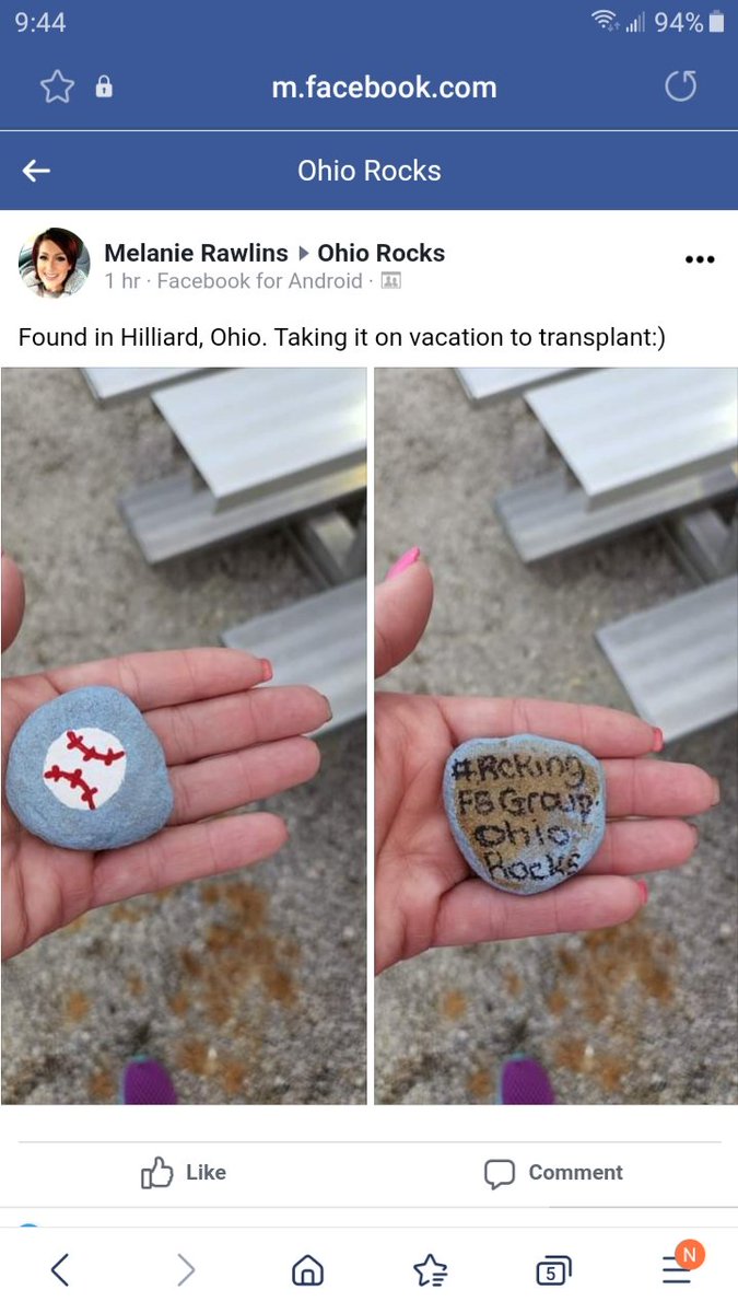 rckingrocks's tweet photo. Baseball rock hidden by my nephew at his older brother's baseball game in Hilliard, OH on Sat 5/14/22. It was found &amp; posted on FB &amp; will be hidden again. #baseball #rcking https://t.co/4QwytiY47n