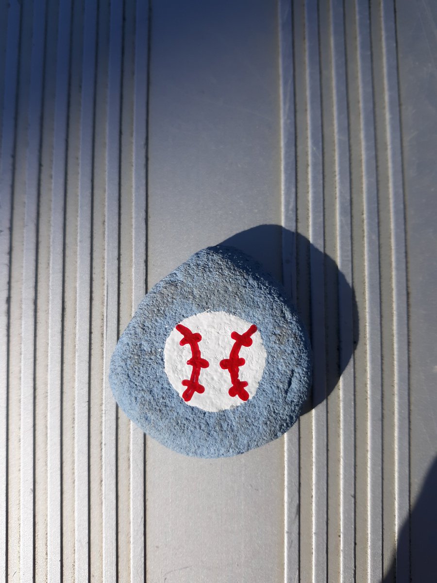 rckingrocks's tweet photo. Baseball rock hidden by my nephew at his older brother's baseball game in Hilliard, OH on Sat 5/14/22. It was found &amp; posted on FB &amp; will be hidden again. #baseball #rcking https://t.co/4QwytiY47n