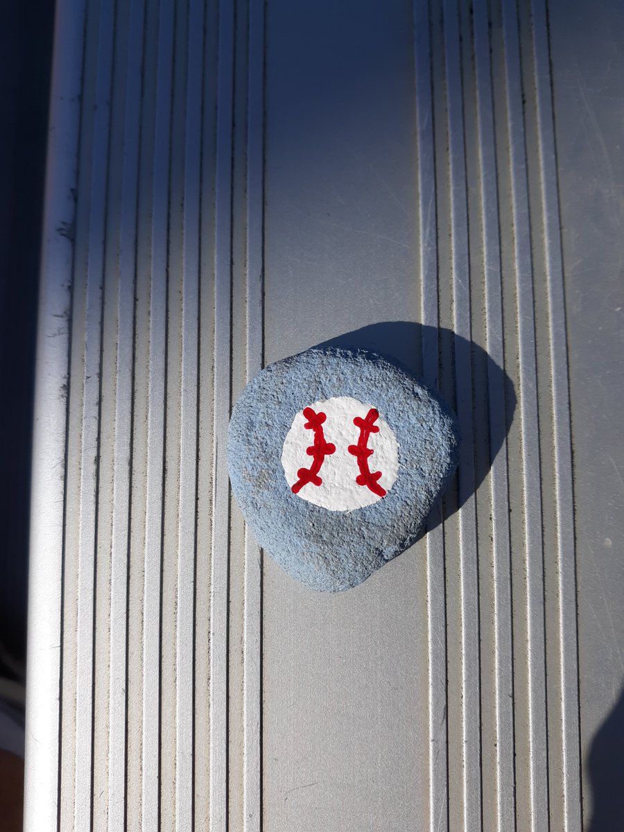 rckingrocks's tweet photo. Baseball rock hidden by my nephew at his older brother's baseball game in Hilliard, OH on Sat 5/14/22. It was found &amp; posted on FB &amp; will be hidden again. #baseball #rcking https://t.co/4QwytiY47n