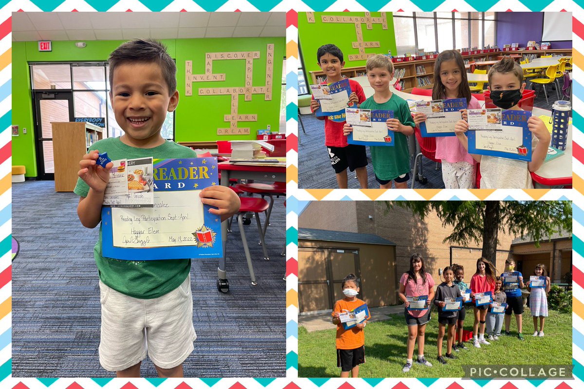 Haggarlc's tweet photo. It was a great week to celebrate reading. These students turned their reading log in all 8 months this year! Way to go readers!! Keep on reading!! #haggarlearns https://t.co/yx8AIrE19e