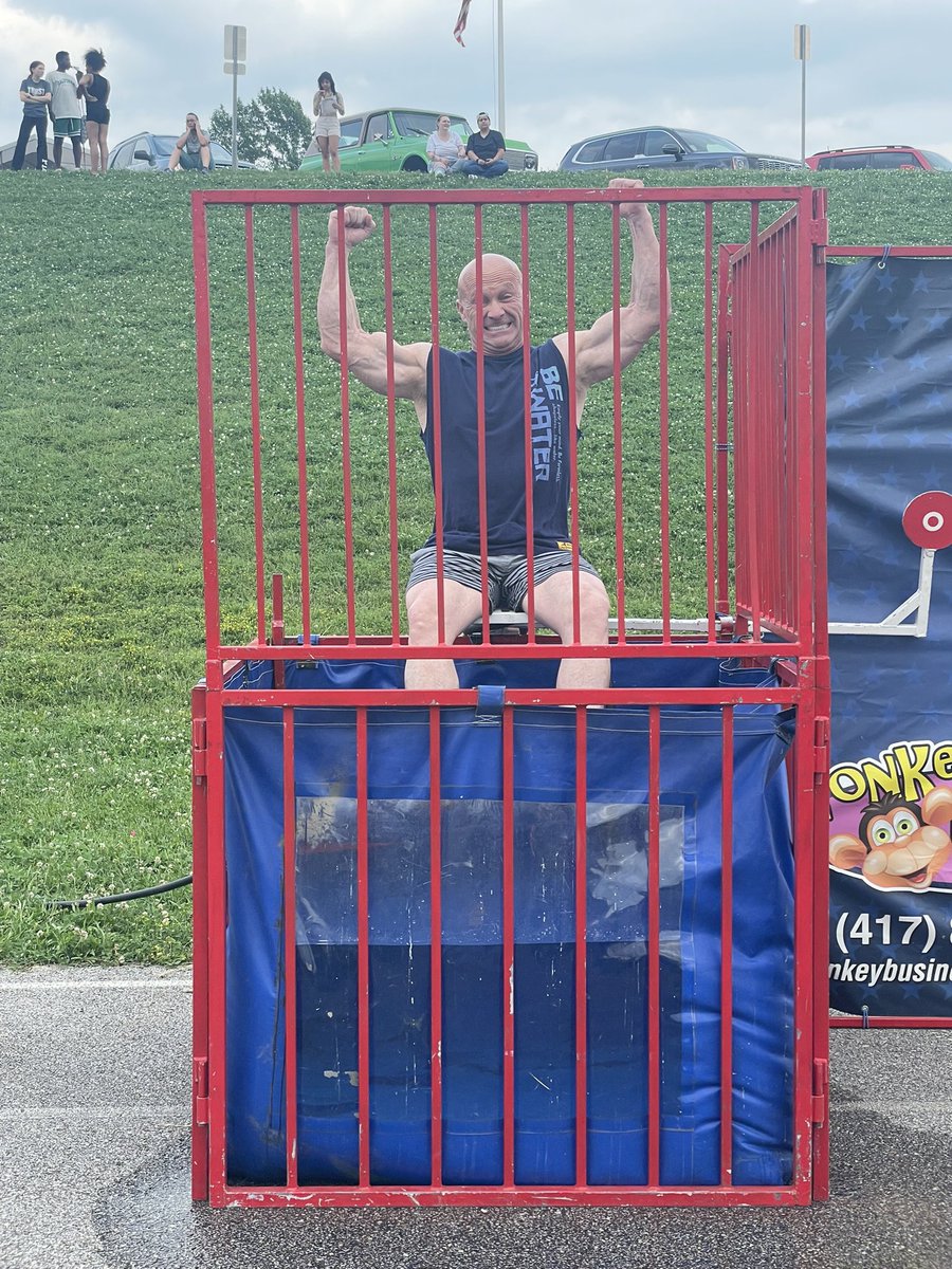 JustinHerrell's tweet photo. First dunk tank winner, Ms. Naomi!! She was followed by several others! @westportcats @officialSPS https://t.co/w6j7AC2TMh