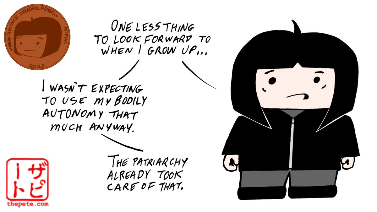 DreadfulPennyPg's tweet photo. It's the latest #DreadfulPenny cartoon from @PeteNicholls_ and https://t.co/cETml1kRQe!
SUPPORT THE CARTOONIST: https://t.co/yikLVLuVN6
#webcomics #webcomic #cartoon #cartoons #emogirl #girl #emo #abortion #abortionrights #humanrights #womensrights #bodilyautonomy #ThePatriarchy https://t.co/kt2b7o5wFN