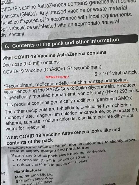 JDscramble425's tweet photo. Oh, they put Monkey Pox in the vaccines... https://t.co/EN82iOTqJO
