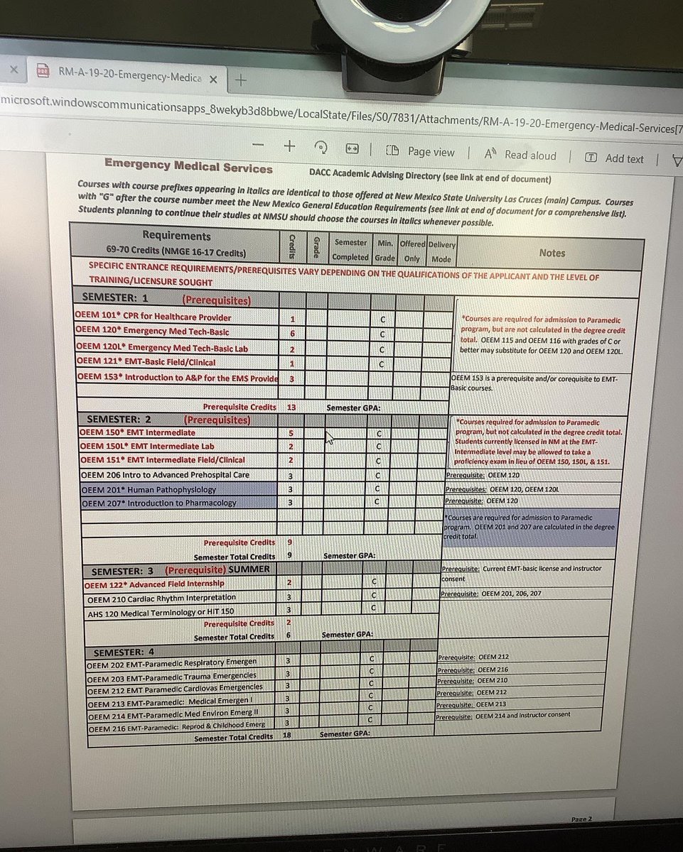 hamicrews's tweet image. Here are all the classes I have to take to get the degree!! 
@nmsu 
#nmsu #emtstudent #emtbasic #emtintermediate #emtparamedic #assosiatesdegree