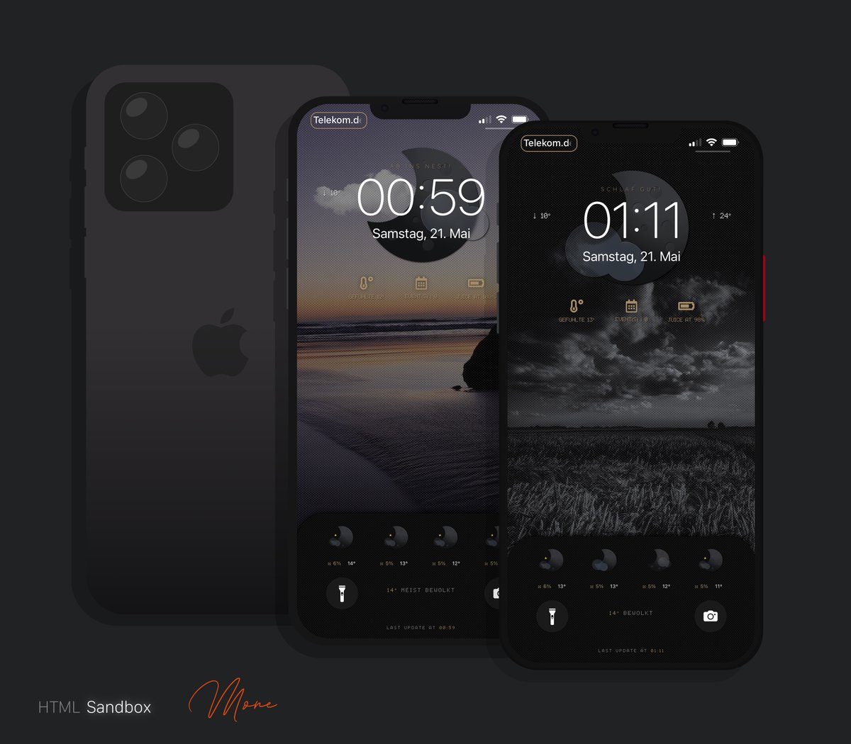 kleinmone's tweet image. Now I modded the theme by @6Lucifer00 a little bit ..

@thewaytozion @Attairdu57slm  
#iNNOVATION #HTML_Sandbox #iOS156