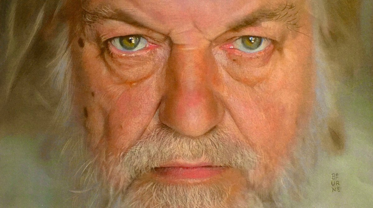 IanBourneArt's tweet photo. For anyone who wishes to read my ramble about materials and technique for this drawing of Robert Wyatt, from 2018, I’ve just posted it on my website……🙂 https://t.co/nGU99lO6Eh