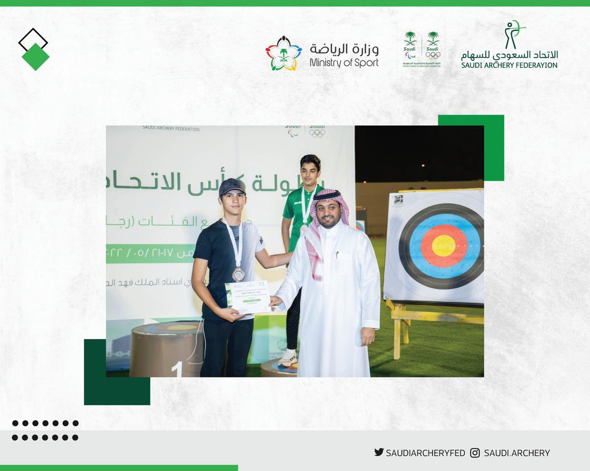 SaudiArcheryFed's tweet photo. نتقدم بـ أحرُّ التهاني للفائزين في القوس الأولمبي مسافة 50م أقل من 17 سنة 🤩🏹
🥇| احمد موسى باناجه
🥈| داني هشام الخطيب
🥉| محمد حامد بحيري
#الاتحاد_السعودي_للسهام https://t.co/ZHsMLxZ1EB