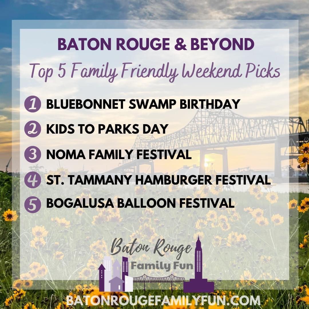 Did you see this week's Top 5 Picks for Family-Friendly Things To Do in Baton Rouge and beyond??? There's birthday fun, outdoor adventure, balloons, and more! 
batonrougefamilyfun.com/things-to-do-w…

#BRFamilyFun #FindYourFunBR #batonrouge