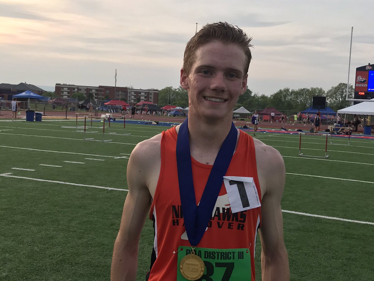 piaadistrict3's tweet photo. District III M&amp;T Bank Boys Track &amp; Field Champion:

Class 2A 3200

Matthew Nawn, Hanover, 9:38.42

Matthew is Hanover’s first District III boys 3200 meter champion https://t.co/CuQLBnoWap