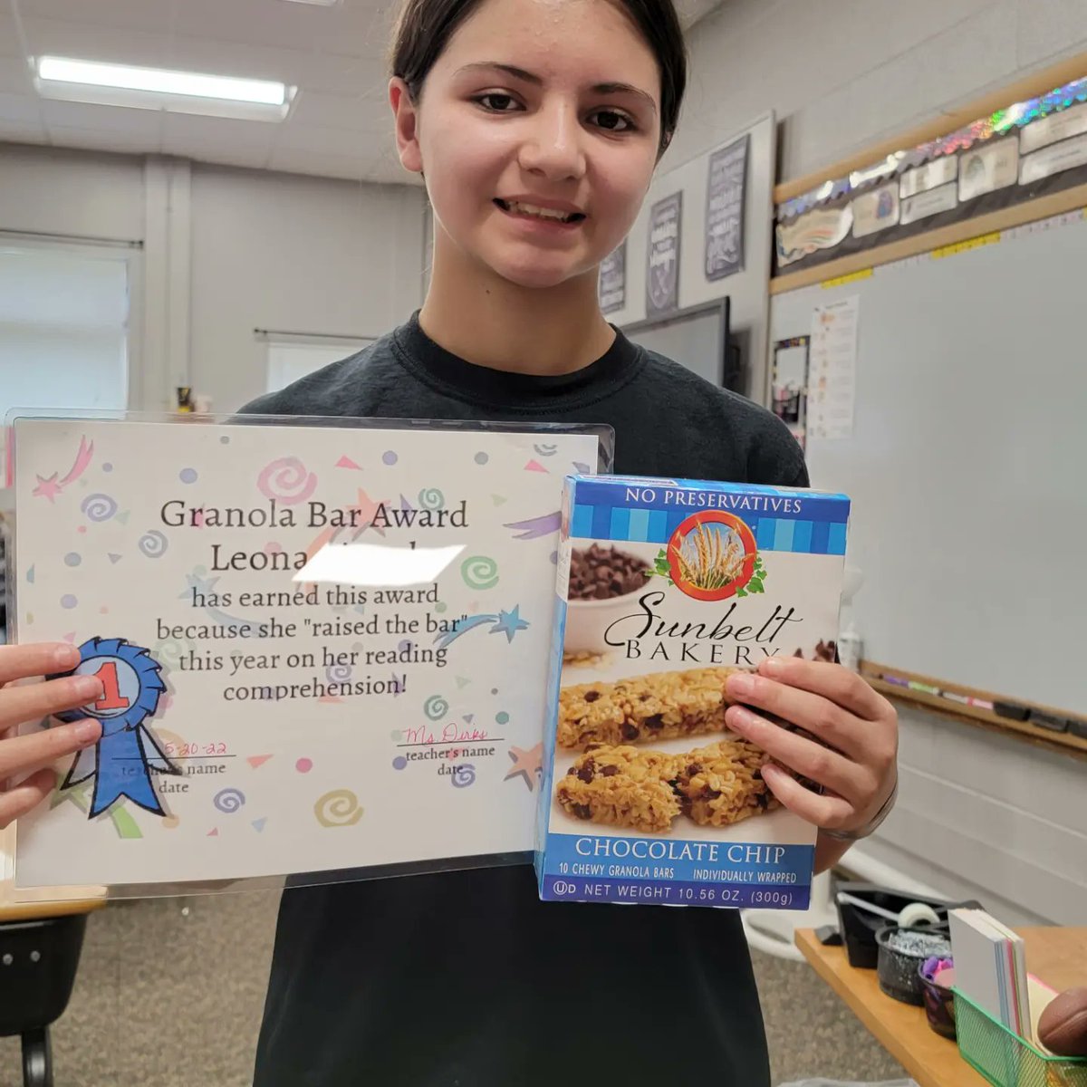 msdirksact's tweet photo. *Michael received the Goldfish Cracker Award for always "going for the gold" and trying his best!
*Leona received the Granola Bar Award because she "raised the bar" on her reading comprehension! https://t.co/ARWp1DBB4J