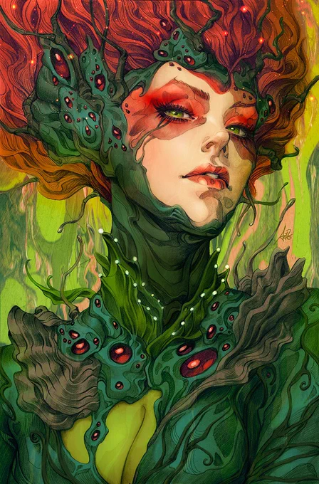 Here is my official variant cover for Poison Ivy 3, and the accompanying original pencil art (Sold) before adding the digital colors. #poisonivy 