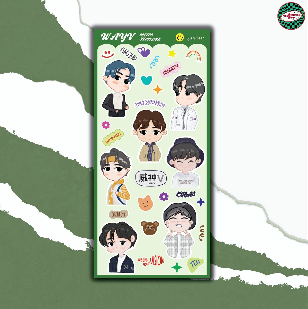 ensiteenshop's tweet photo. Sticker Wayv Deco

🌿bahan: vinyl laminasi doff (anti ait)
🌿ukuran: 7*15
🌿kiss cut (langsung dikelupas aja ga perlu diguntingin lagi)
🌸 originally design by ensiteenshop

harga Rp.12.500 bisa dicheckout di shoppe

#wayv #wayvsticker #stikerwayv #stiker #stickerdeco #cpop https://t.co/eNQRdSiiF8