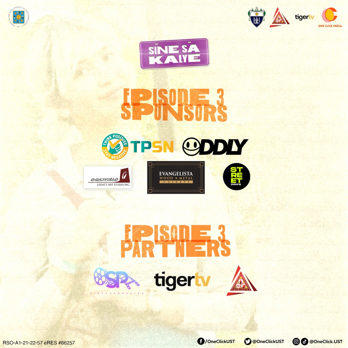 OneClickUST's tweet photo. And that’s 3 out of 3! 🤩

As we complete the final installment of #SineSaKalye, we sincerely thank our sponsors and partners who joined us in this endeavor.

Sponsored by:
TP SN
Oddly
Castrillo Legacy Art Studio Inc.
Evangelista Metal and Wood Caskets
Street Drip CDO

(1/2) https://t.co/7Vt4nxejdF