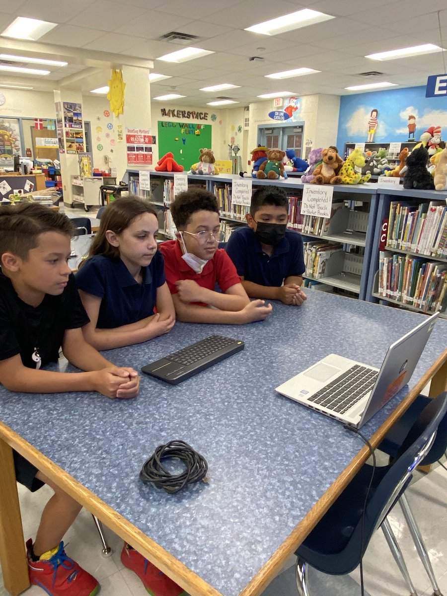 GoodmanBesece's tweet photo. Inaugural Elementary Virtual Battle of the Books was a lot of fun! Ready to read next year’s SSYRA books! Thank you John Milburn! @Bryan_Bulldogs @hubofschool @LMSK5 @TransformHCPS @FloridaSSYRA #battleofthebooks #teamwork https://t.co/tuIlgVarZi