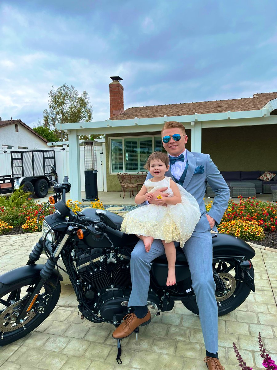 Banquet on the new bike. Featuring my baby niece