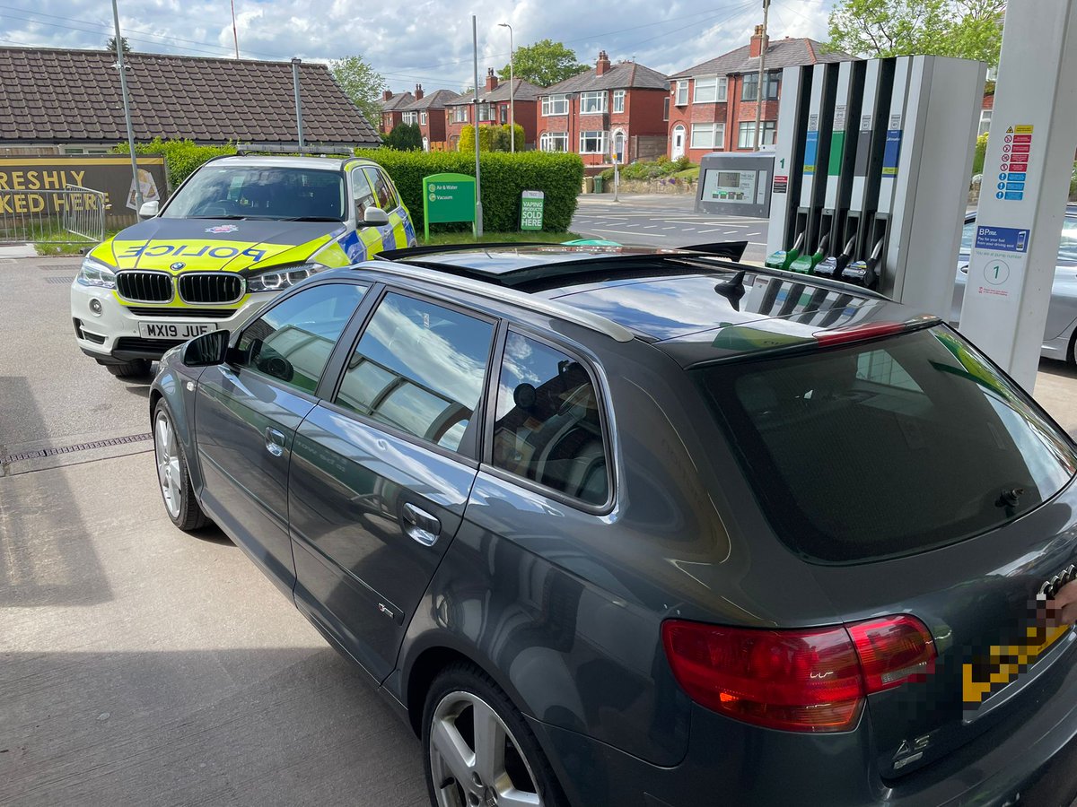 gmptraffic's tweet photo. A few from today....
Firstly this Audi A3 was sighted in Clifton by #XT51 pre emptive tactics used with #SRTTaskingteam #pursuitprevented driver found to be PLH - no insurance and failed drugs test + cannabis #arrested #carseized #fatal4 https://t.co/jEILDFh7xp