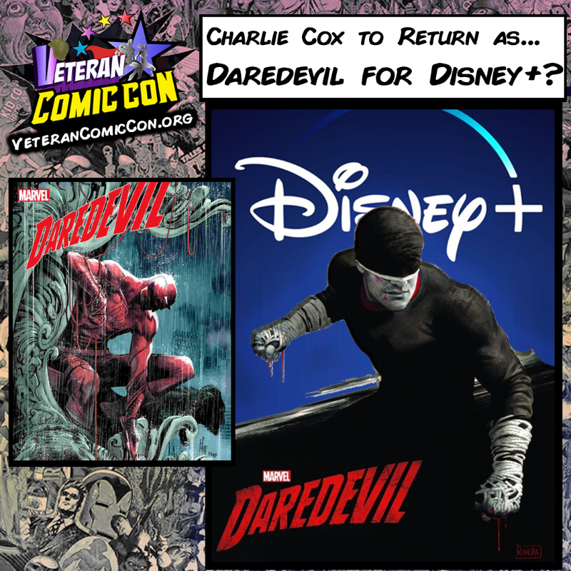 VeteranComicCon's tweet photo. #Marvel is creating a #Daredevil TV series for the #DisneyPlus service! Matt Corman and Chris Ord are set to write and executive produce the series.

Fans are sure that #CharlieCox WILL RETURN as Daredevil!  HOWEVER  - no formal announcement about a cast has been released yet. 😧