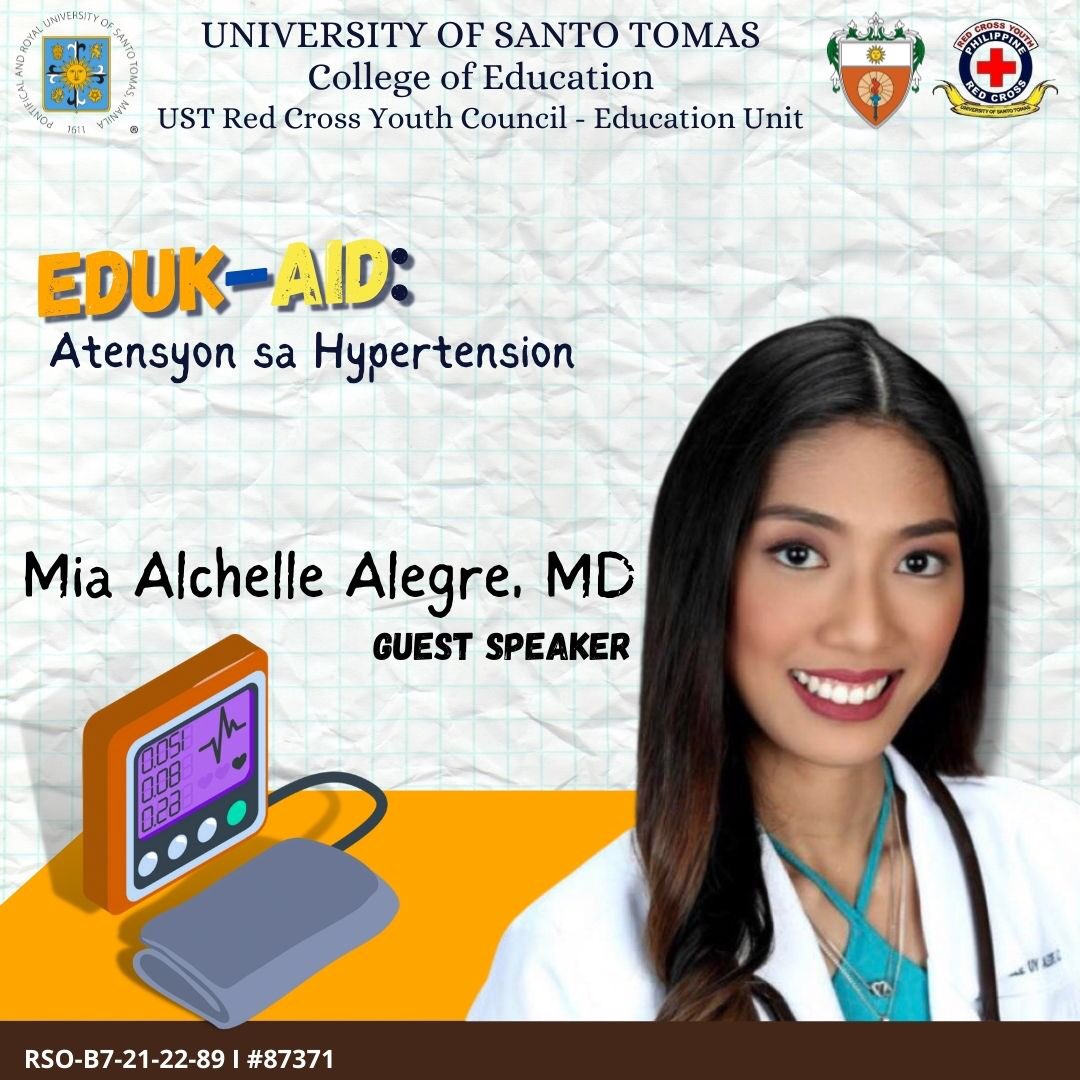 RedCrossEDUC's tweet photo. Our Guest speaker for today’s event is Dr. Mia Alchelle Alegre. She is currently a post graduate intern at the University of Santo Tomas Hospital.

#REDefiningService
#RCYCEduc2122

Caption by: Mariz Dela Cruz
Pubmat by: Hashlene Intia https://t.co/AmxPEkeK0E