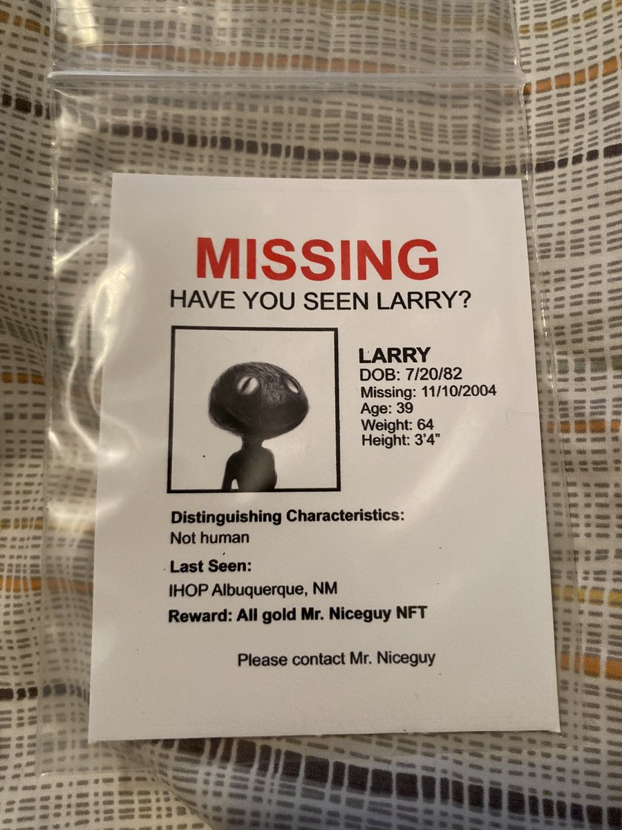 JiminyJunk's tweet photo. Got my ๐ Find Larry sticker from @ASA_COINGEAR @mrniceguy_algo in the mail today โ๏ธ
Love it ! โค๏ธโ๐ฅ
I might reuse that bag ๐
#findlarry #AlgoNFT #algofam #AlgoNFTs #merch https://t.co/4C26kGLr1o