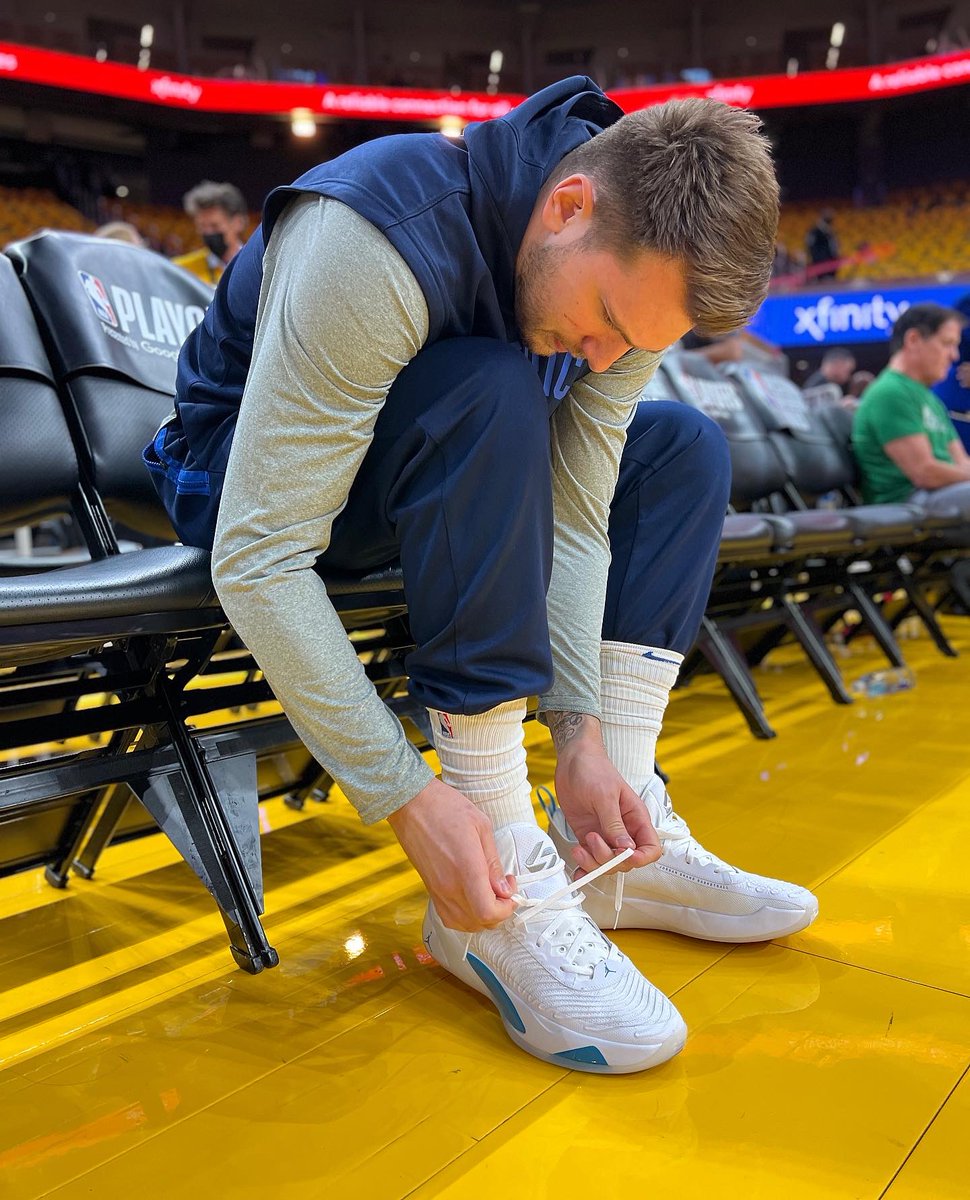 ESPNNBA's tweet photo. Luka debuts a new Jordan LUKA 1 ahead of Game 2 ❄️

(via @NBAKicks) https://t.co/0KagnjSzGO