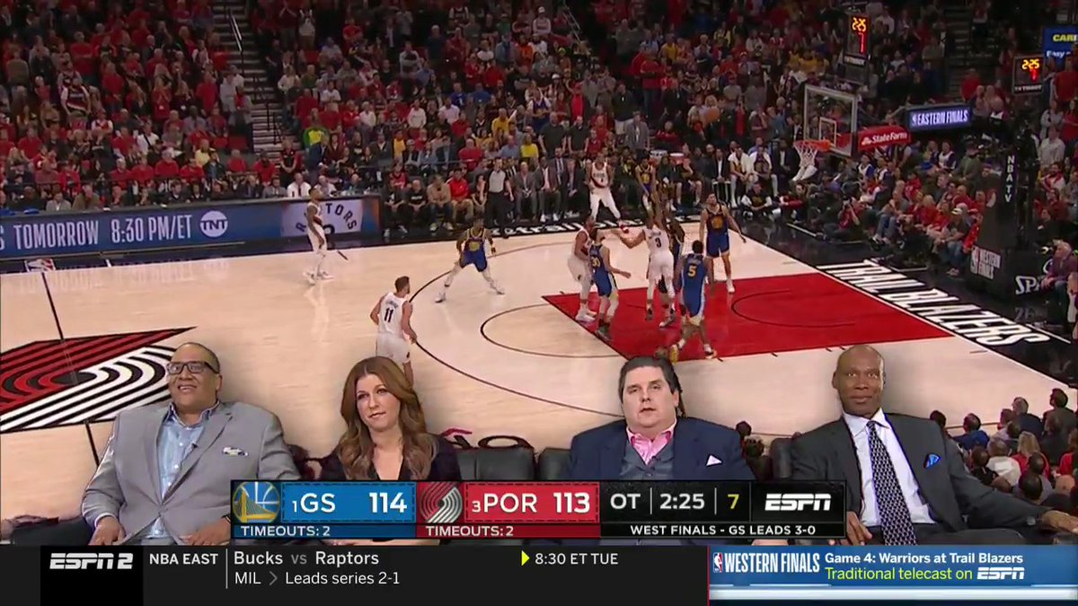 the alternate broadcast of Warriors-Blazers with beings projected on the screen like ghosts, like a reverse MST3K, with shadoes cast, it is disturbing