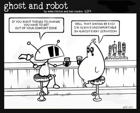Zendrites's tweet photo. New Ghost and Robot Comic!  #comics #singlepanelcomic #ghost #robot @rockinajar @Kcondonart https://t.co/AmXUJ2SPCz