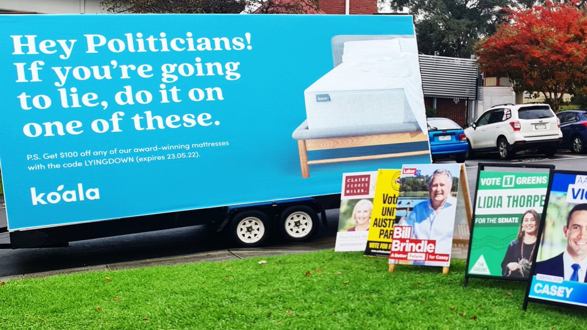 Dear Pollies,

Please keep your lying to the bedroom and out of Parliament. 

🐨❤️

**Authorised by the good people at Koala**  #AusVotes22 #auspol #democracysausage