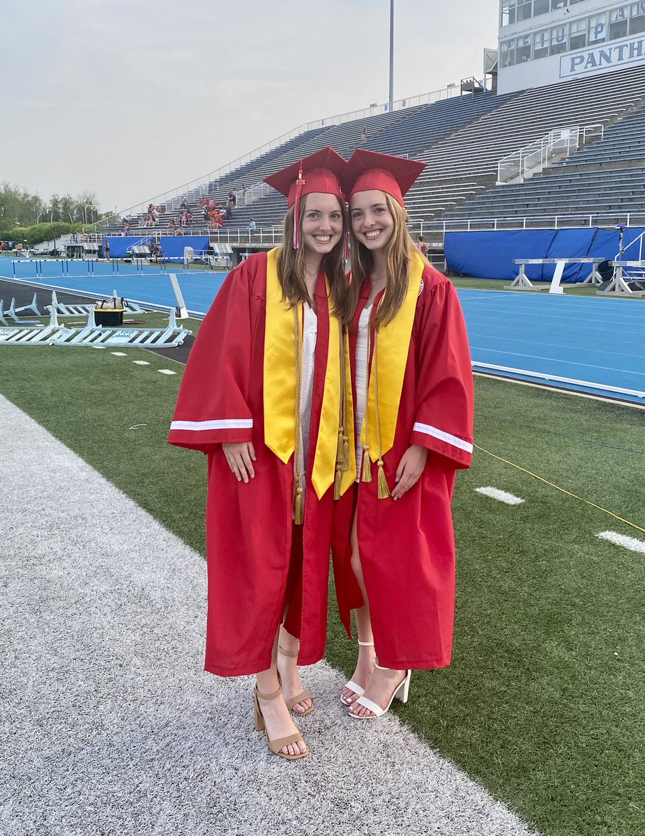 RunYHS's tweet photo. State meet graduation! Congratulations Anna and Maggie! ❤️🖤 https://t.co/zxEK1KZ04x