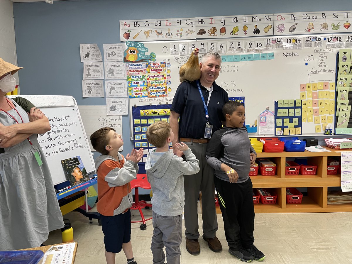 Students in Mrs. Curran and Mrs. Storen's classes had an opportunity to meet Karen Finnegan, the author of Jolene, the Disability Awareness Chicken and one of her chickens!  Looks like Mr. Kirk enjoyed the visit as well!  Thanks MPES PTO for your support!sites.google.com/chickenswithat…