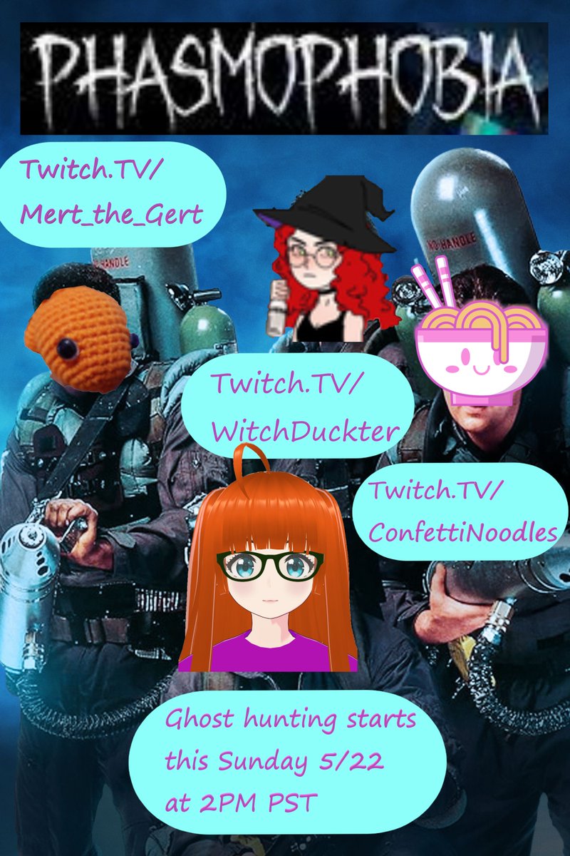 BlazeSpright's tweet image. Hey Everyone, well be doing a #Coopstream with @Mert_the_Gert @confettinoodles @witchduckter Sunday May 22nd, 2-6pm PST. Well be playing some #phasmophobia , taking names in the morning and hunting them #ghosts in the afternoon. Catch you there!

#Streamer #VTuberEN #spookygames