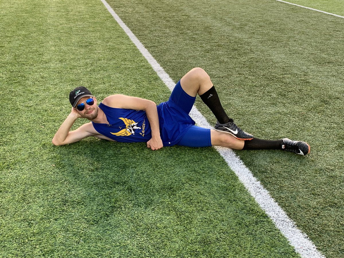 Following a come from behind regional qualifying race. Coach Robbie in all his glory.