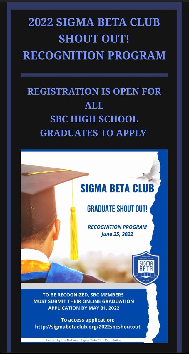 A great opportunity for our SBC members!
sigmabetaclub.org/2022sbcshoutout