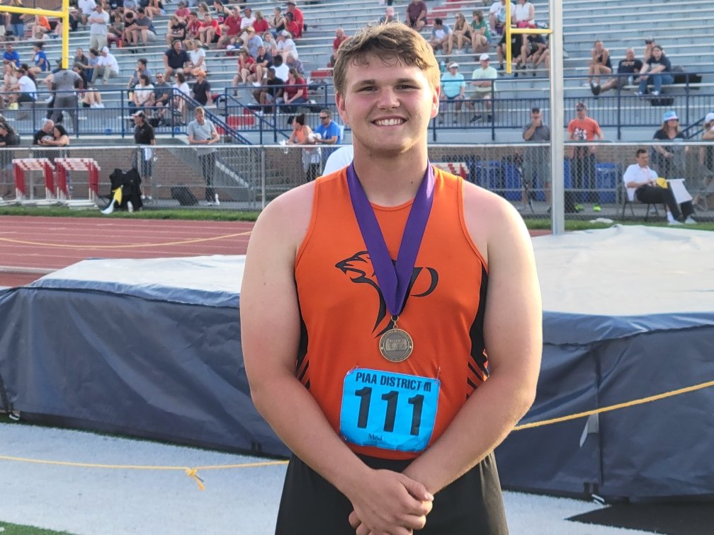 EP_Panthers's tweet photo. 🏃‍♀️🏃‍♂️ District 3 AAA Track &amp; Field Championships Update:

Breckin Swope, 2nd place, pole vault &amp; PIAA qualifier!
Josh Angelo, 7th place, shot put!
Delaney Beigh, 6th place, pole vault (picture to come)! https://t.co/cMEvLoIdpP