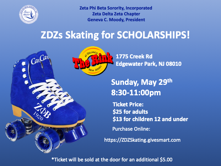 Show off your skating skills and support Zeta Delta Zeta Chapter's scholarship drive. Tickets are on sale now! ZDZskating.givesmart.com