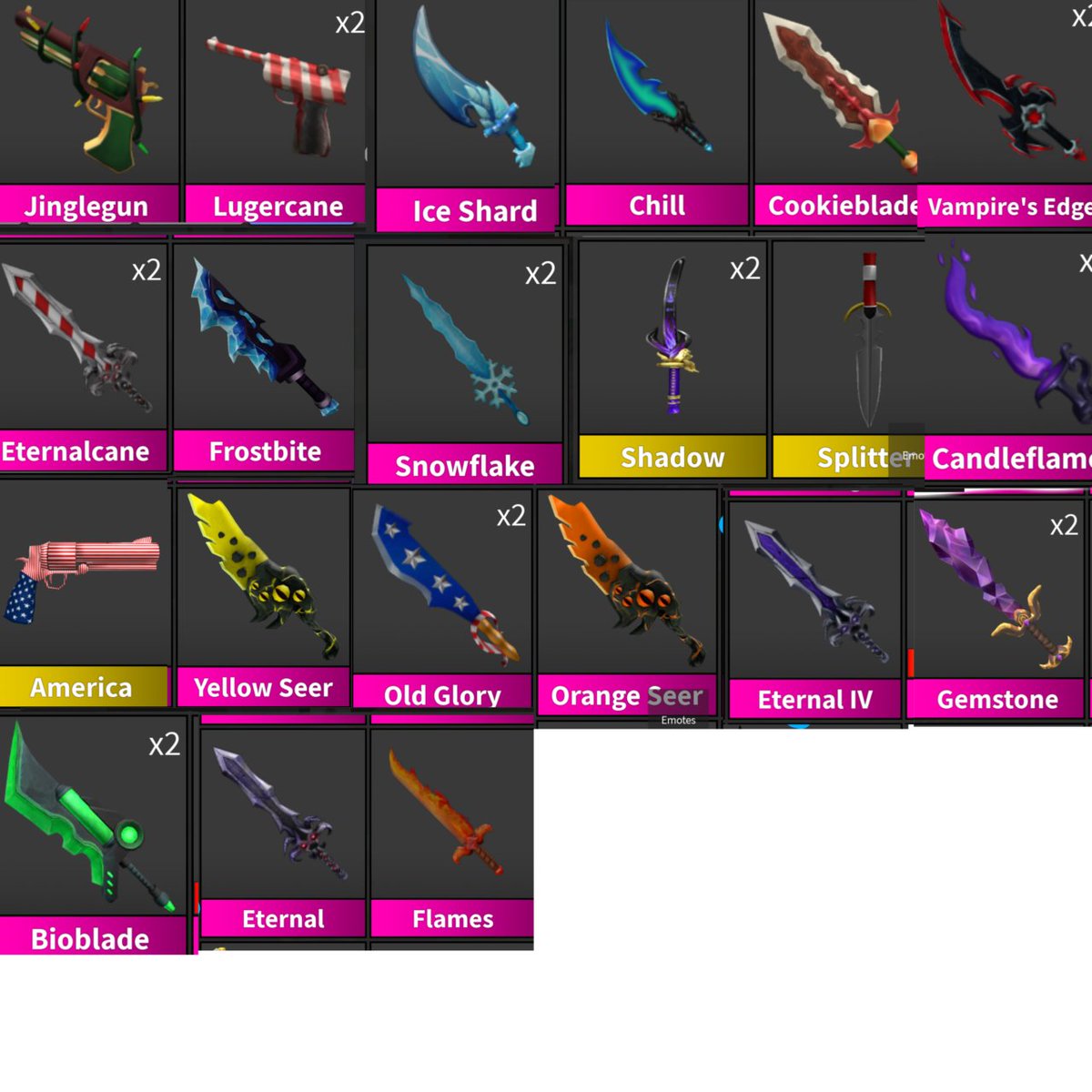 Flxffybunii's tweet photo. Trading these mm2 godlys for robux gift cards or robux
*NYP*
Tags: Batdragon, shadow dragon, corrupt hh19 val19 adopt me frost dragon hallowscythe harvester royale high halo https://t.co/E7rAisg8xm