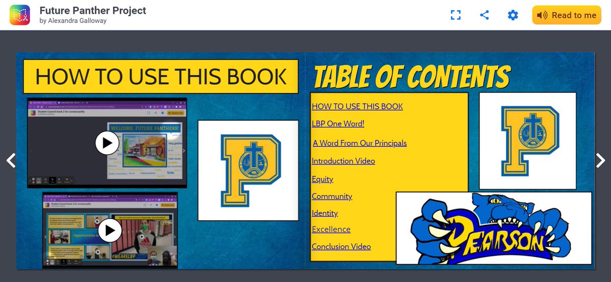MissAGalloway's tweet photo. Sneak peak of incredible work from our 7/8 Student Council on our grade 6-7 transition @BookCreatorApp. Centred around community, equity, identity &amp; excellence w student voice &amp; accessibility at the forefront. Enjoy, future Panthers! @MrsTBaine @LBPearsonOCSB #ocsbEquity https://t.co/3HMZfU5kCk