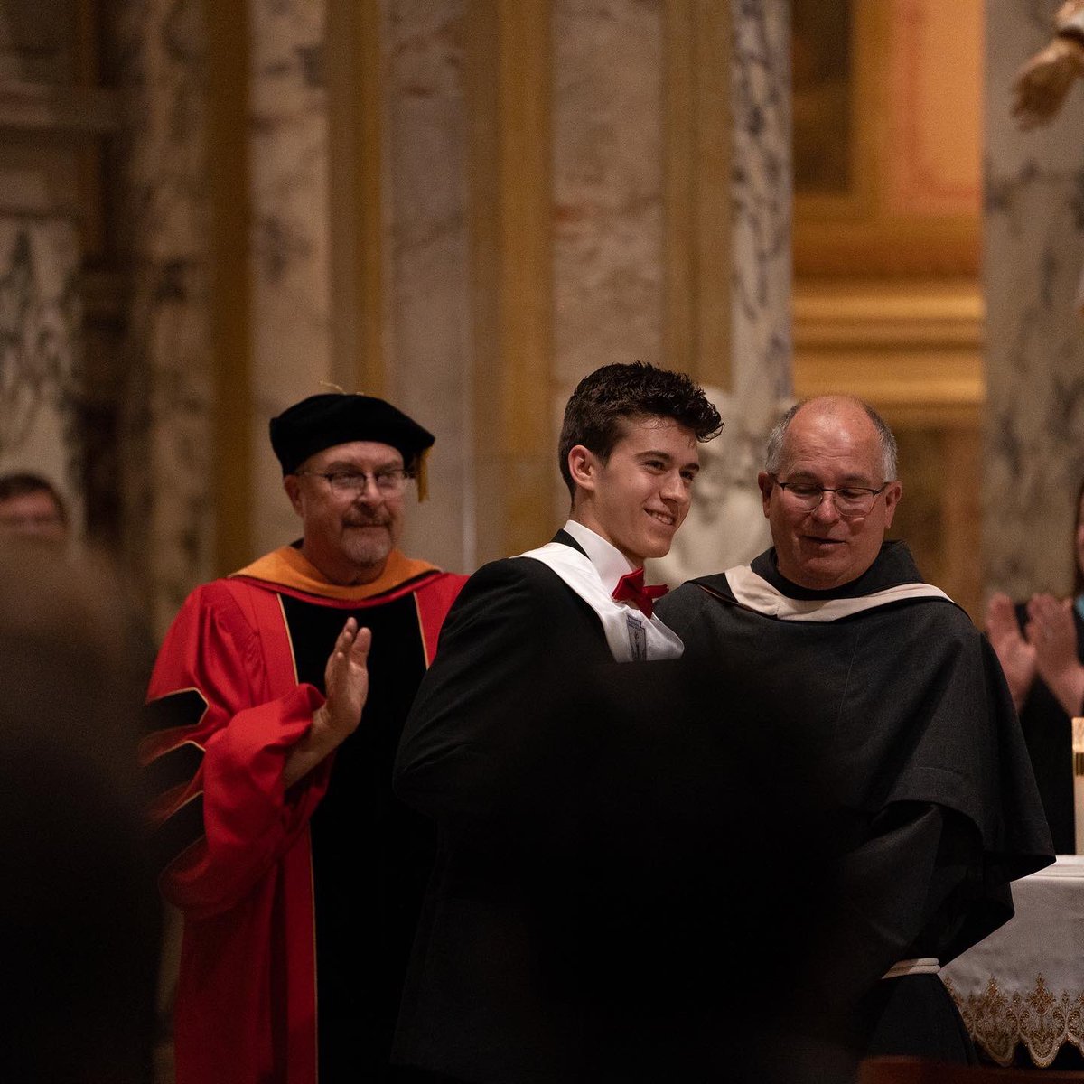 Stfrancishigh's tweet photo. We congratulate our St. Francis gentlemen for their achievements and for carrying on the spirit of brotherhood as they celebrated their graduation at Our Lady of Victory Basilica. Particular recognition of Luke Nowak ’22, named St. Francis Man of the Year! St. Francis pray for us https://t.co/CBYL4IbdJw