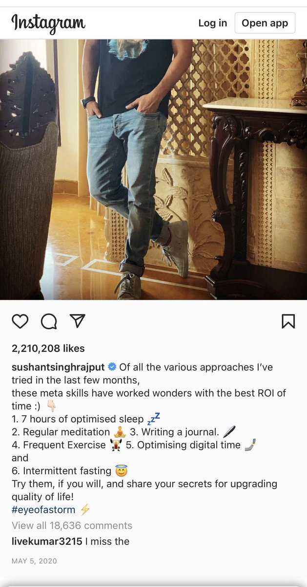 itsPPP4747's tweet photo. @withoutthemind On May 5’20 .@itsSSR posted abt meta skills to improve quality of life
He was planning to start his workout &amp; transcendental meditation from 29th June
He loved his live &amp; was planning ahead
Why was su!cide narrative pushed?

Justice Will Prevail For SSR
Never forget never forgive https://t.co/sEW76okyph
