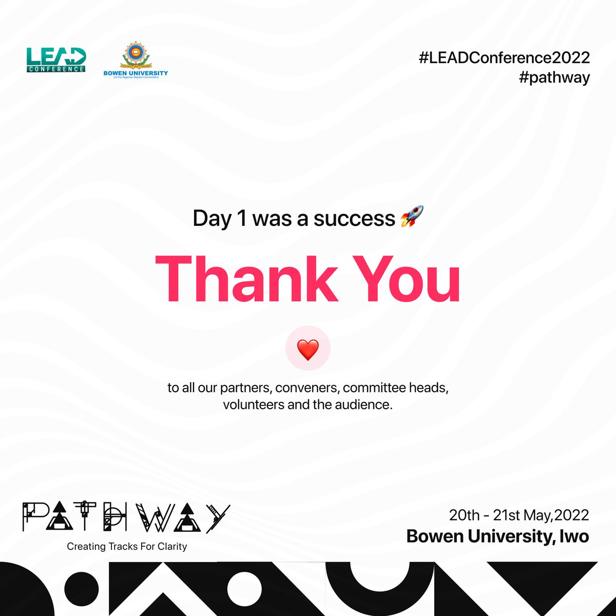 leadbowen's tweet photo. THANK YOU FOR COMING!
Now, to create another blast, just for you.
#Pathway
#LEADConference2022
#BowenUniversity
#Cheerstoday2 https://t.co/ypkZM9Bf5N