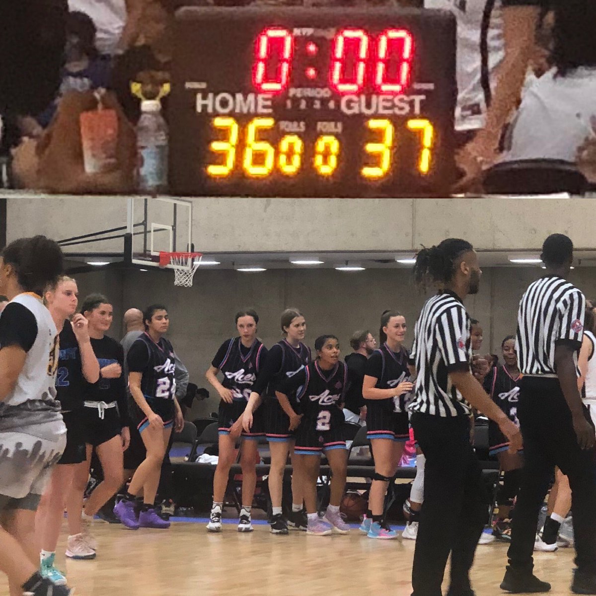 oklahomaaces26's tweet photo. Day 1:   2025 gets the W!!   Oklahoma Aces 37 Team Buddy Buckets 36. https://t.co/ABNybybuAd
