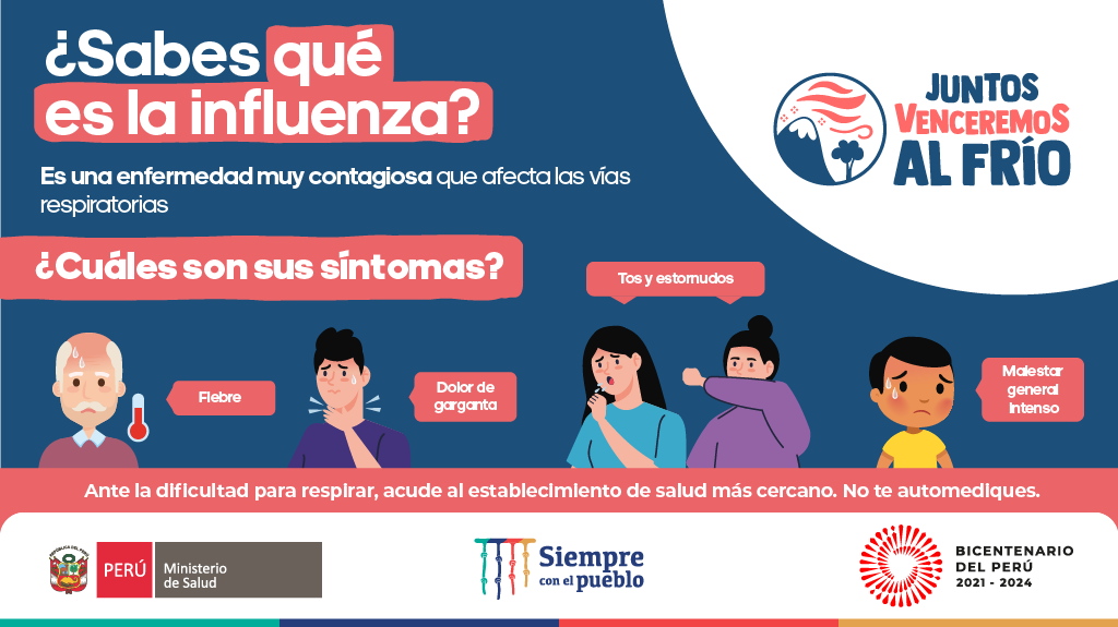 Conoce qué es la influenza y aprende cómo protegerte 😷. #JuntosVenceremosAlFrío 🥶