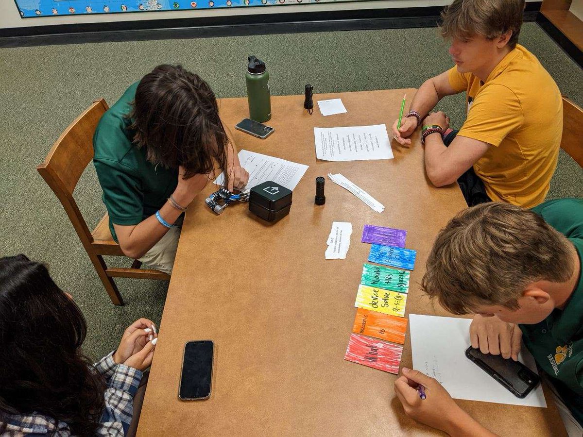 Gbhwildcats's tweet image. The @gbcatslibrary hosted the #APpsych class in the school's first #studentdesigned breakout. Talk about some  #collaboration, #creativity, and #criticalthinking! @breakoutEDU @cpschoolsva